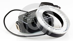 A closeup of a ring flash light.