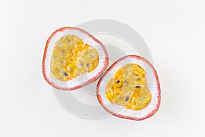 Passion fruit pulp close-up.