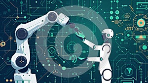 Closeup of a robotic arm and human worker collaborating on a task symbolizing the humantechnology partnership in the age