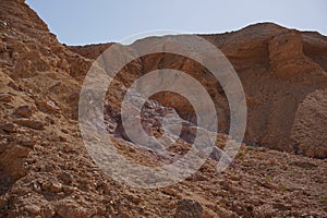 Closeup of rocks in Red Canyon, Geological nature park, near Eilat, Israel