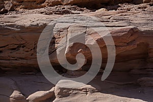 Closeup of rocks in Red Canyon, Geological nature park, near Eilat, Israel