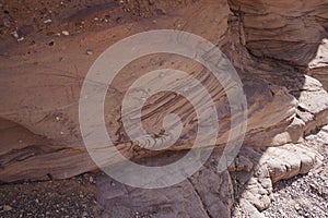 Closeup of rocks in Red Canyon, Geological nature park, near Eilat, Israel