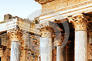 Closeup of Roman Theatre at Merida