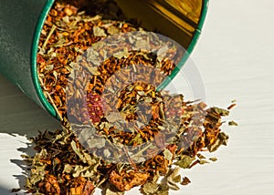 Closeup of rooibos tea