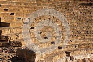 Closeup of ruin of Antique Roman Theatre