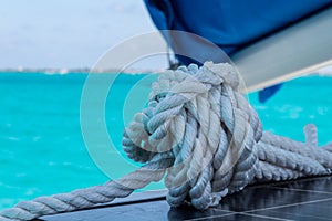 Closeup on sailing rope
