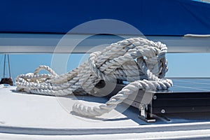 Closeup on sailing rope
