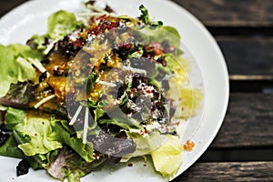 Closeup of salad dish recipe