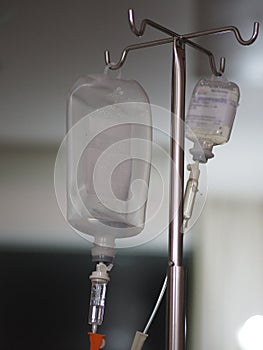 Saline Drip control machine in ward at the hospital