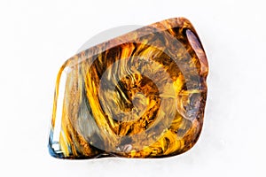 Polished Pietersite rock on white marble