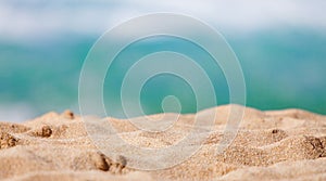 Closeup of sand of a beach in the summer