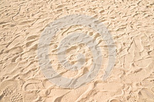 Closeup of sand pattern of a beach in the summer holiday background