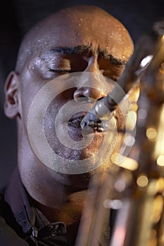 Closeup Of Saxophone Player photo