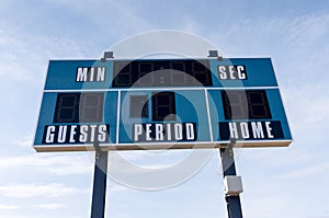 Closeup of a Scoreboard at Local Football Field