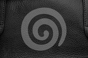 Closeup of seamless black leather texture background, surface material for fashion dark pattern luxury wallet components with