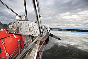 Closeup Of Seaplane Cockpit
