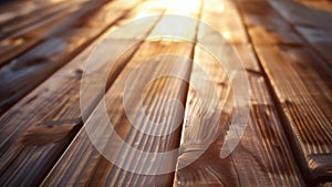 A closeup of a section of the wooden deck revealing the painstaking attention to detail in the placement of each