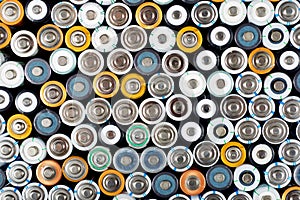 Closeup of a set small batteries