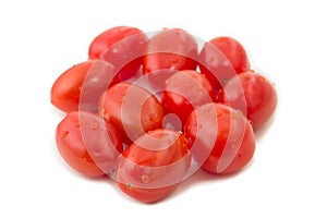 Closeup of several ripe plum tomatoes