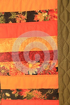 Closeup shades of orange Amish Handmade Quilt