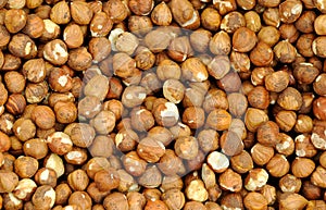 Closeup Shelled Hazelnuts