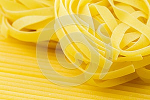 Closeup shoot of different types of pasta