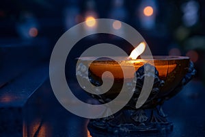 Closeup shot of alit candle