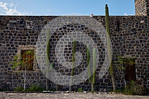 Closeup shot of an ancient building in Mulege, Mexico