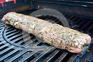 Closeup shot of an Argentinan beef filet on the grill photo