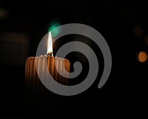 Closeup shot of atmospheric candlelights of marriage ceremony