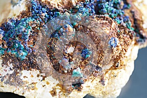 Closeup shot of beautiful Azurite stone texture