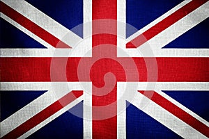 Closeup shot of the beautiful flag of the United Kingdom