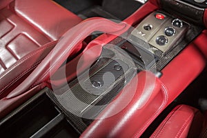 Closeup shot of buttons of the car interior