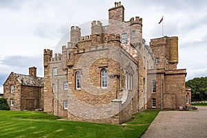 Closeup shot of the Castle of Mey in Caithness, Scotland under a cloudy sky