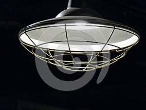 Closeup shot of a ceiling lamp on black background