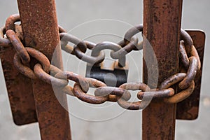 Closeup shot of a chains with big lock