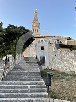 Closeup shot of the Church of St. Euphemia in Rovinj, Croatia