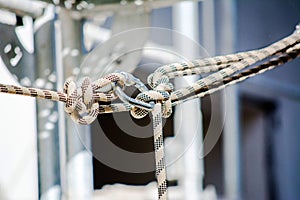 Closeup shot of a climbing rope