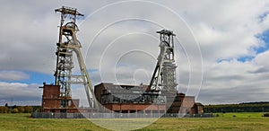 Closeup shot of Closed Coal Mine in Kings Clipstone, Nottingham