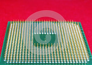 Closeup shot of computer CPU (central processor unit) chip