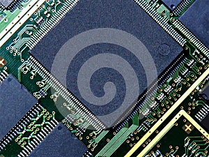 Closeup shot of computer memory chip