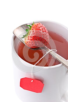 Closeup shot of cup of fruit tea