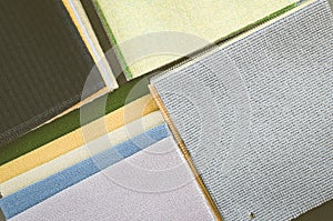 Closeup shot of different Aida cloth used for cross stitch