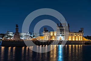 Closeup shot of famous Sri Harmandir Sahib gurdwara in India at night