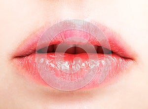 Closeup shot of female lips