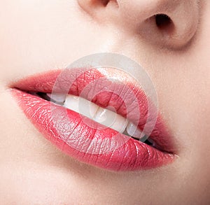 Closeup shot of female lips