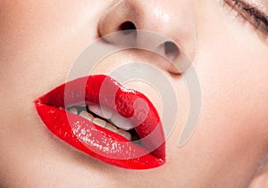 Closeup shot of female lips