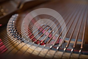 Closeup shot of a fortepiano with tiles photo