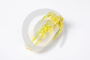 Closeup shot of fresh chinese cabbage isolated on white background