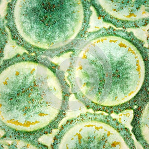 Closeup shot of glazed ceramics texture